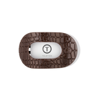 Brown Crocodile Medium Flat Round Hair Clip