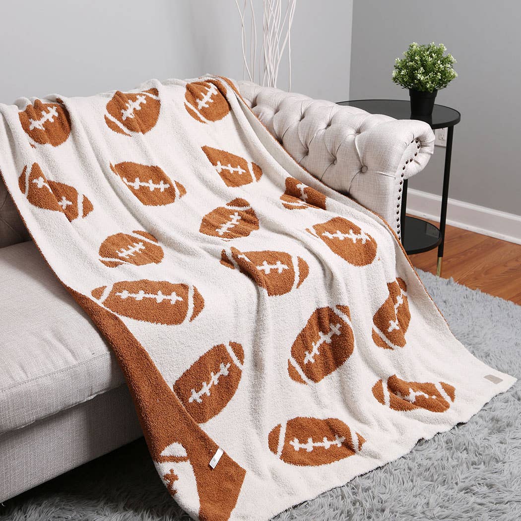 Football Patterned Throw Blanket: FC4