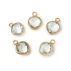 Vermeil Bezeled Prasiolite Faceted Heart Charm -  C266