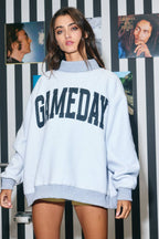 'FOOTBALL & GAMEDAY' Reversible Sweatshirt: H.GREY/BLACK