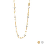 Stone Paperclip Chain Necklace - N159