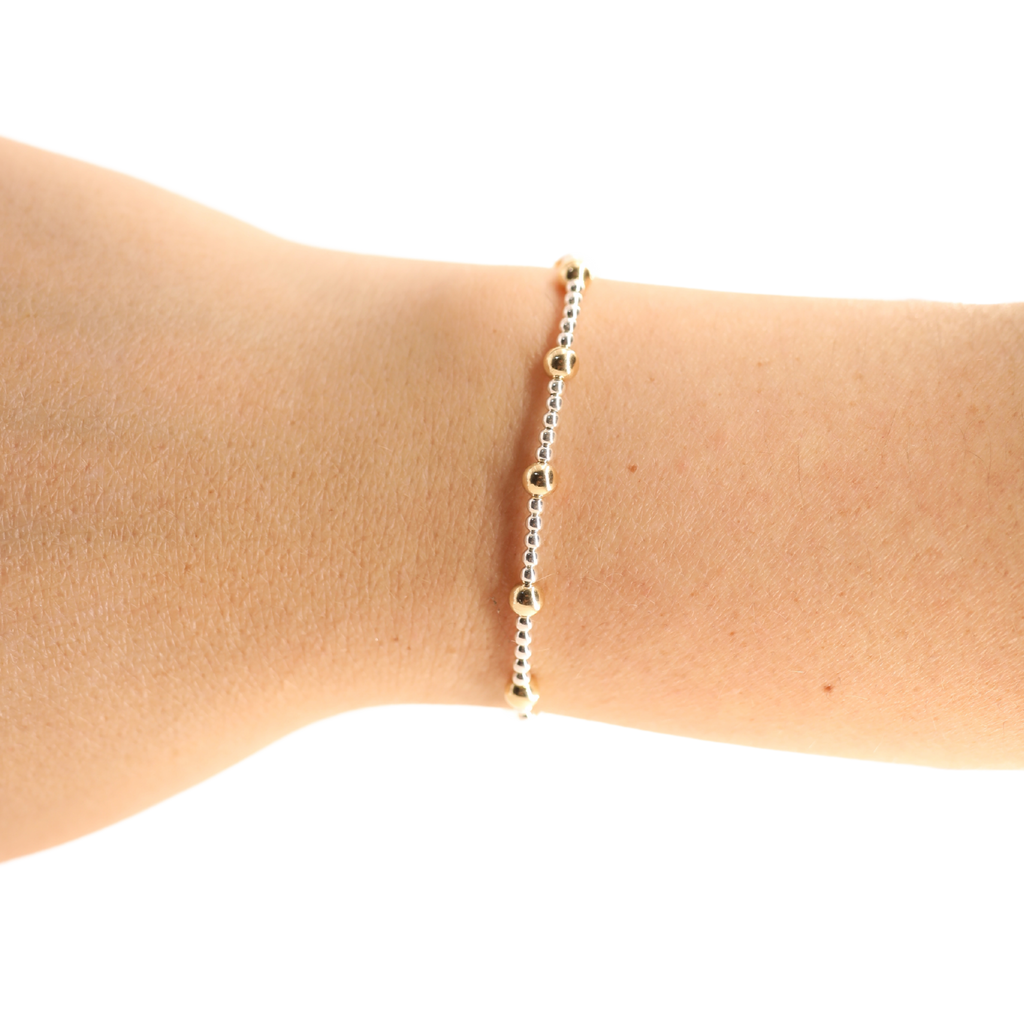 Lively Bracelet in Silver with Gold: Standard 6.75 inch