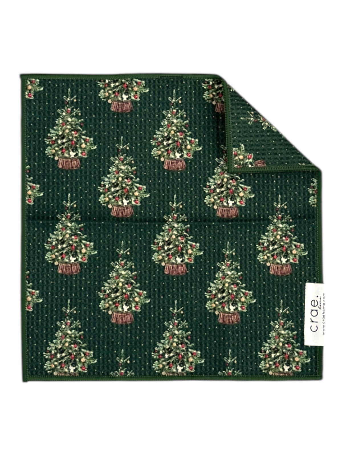 Jolly Pines: Double-Sided Washcloth: Green / 12x12 in. / Washcloth