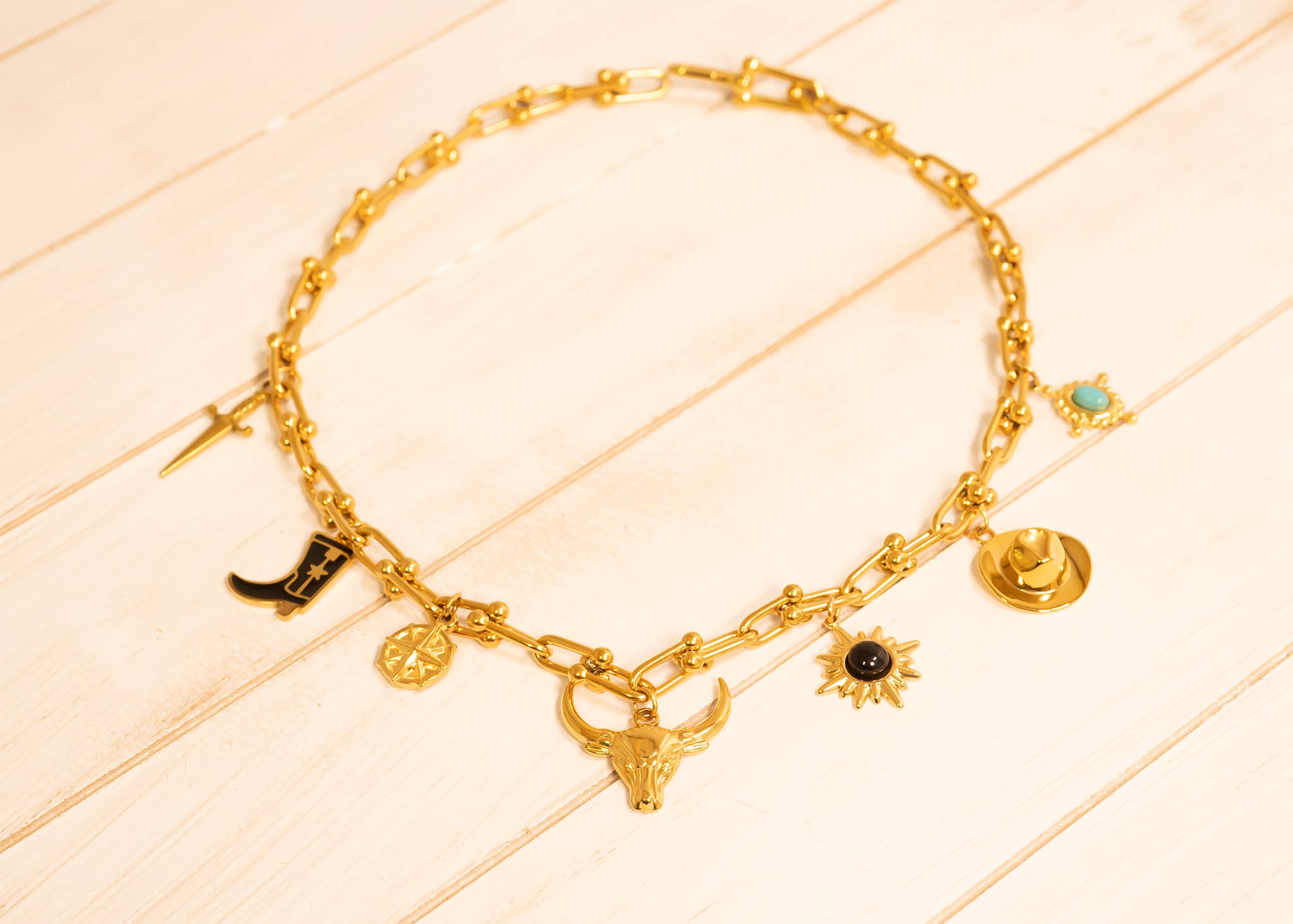Black Stone Sun Charm - C149
