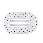 White Polka Dot Party Large Flat Round Hair Clip