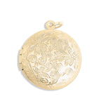 Round Textured Floral Locket Charm - C230