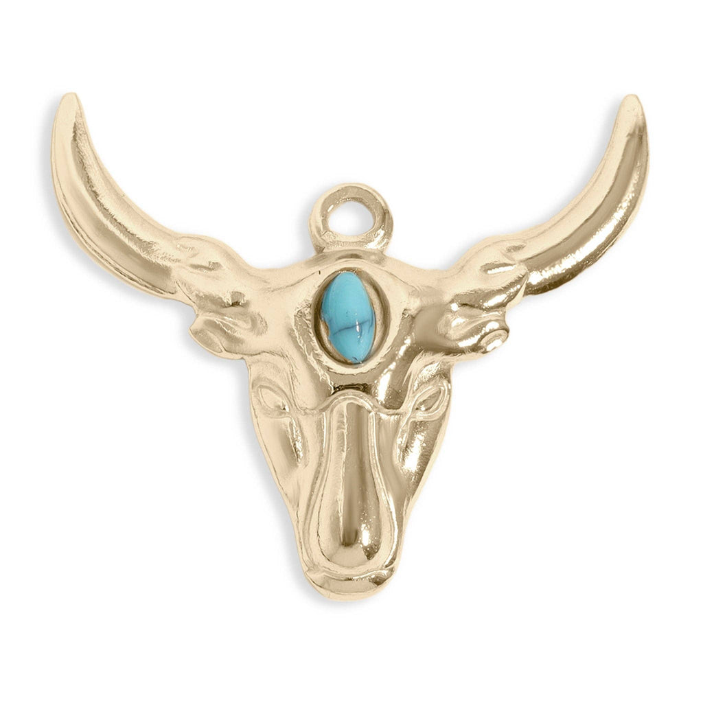 Turquoise Longhorn Charm - C197
