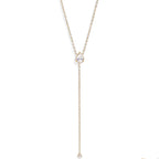 Teardrop CZ Lariat Necklace - N160