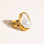 Classic Pearl Adjustable Ring - A39