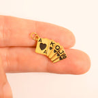 Gold Stack Playing Cards Charm - C331