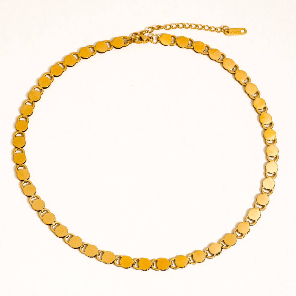 Gold Disc Link Necklace: N19