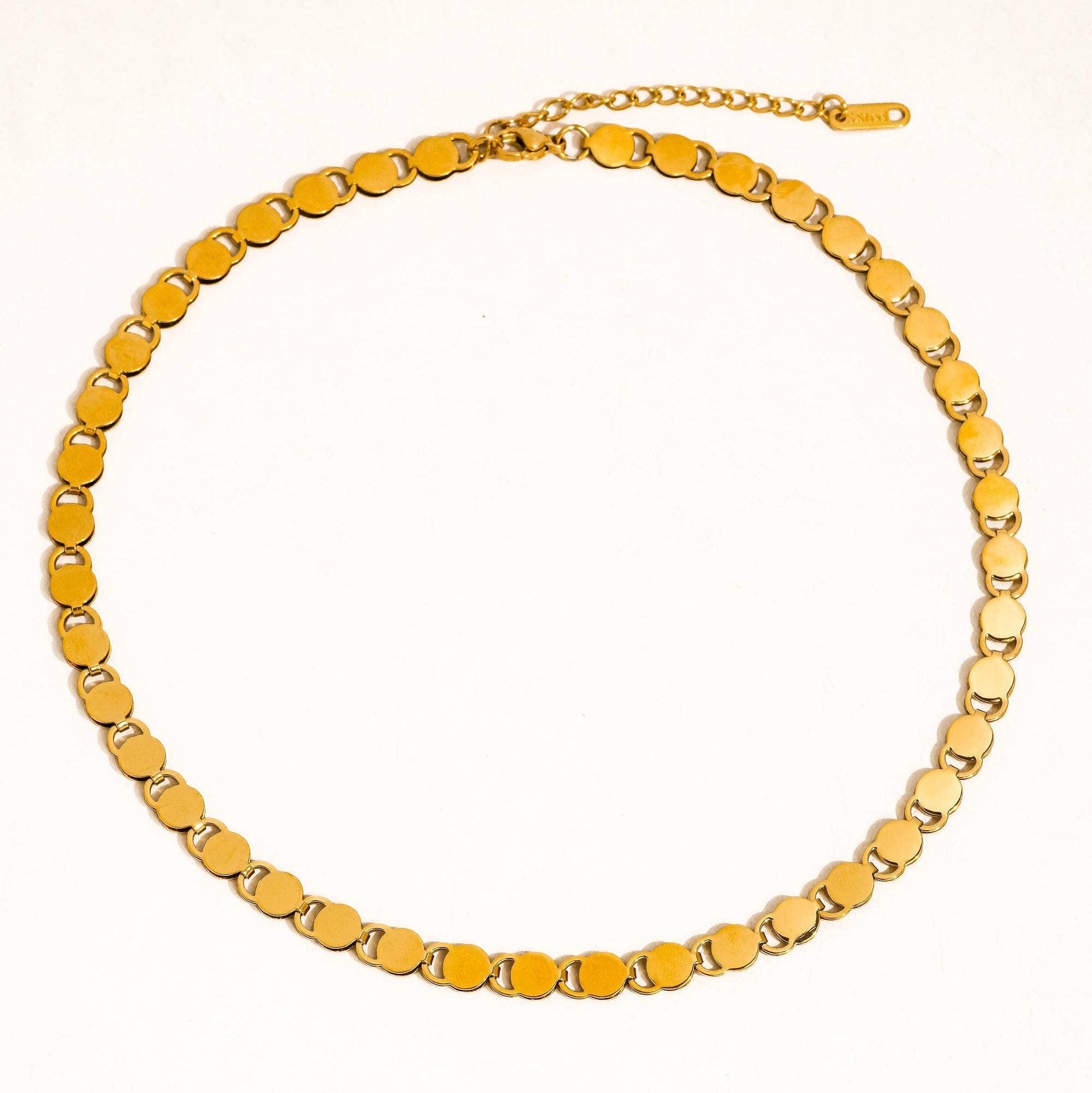 Gold Disc Link Necklace: N19