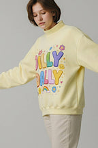 DILLYDALLY | Graphic Reversible Sweatshirt: Butter yellow
