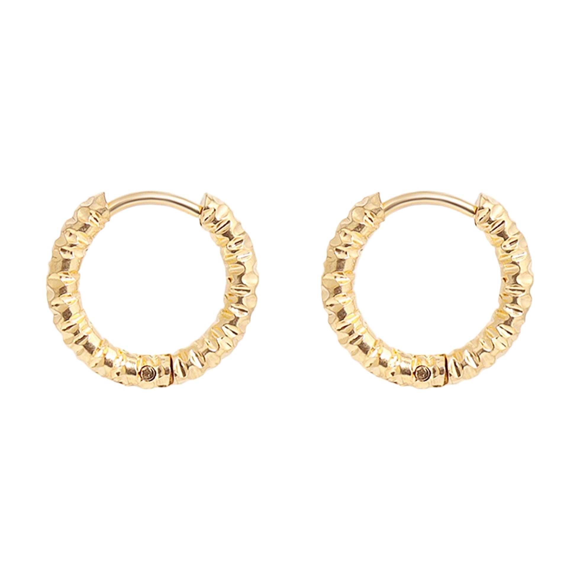 Radiant Texture Huggies Hoop Earrings - E18