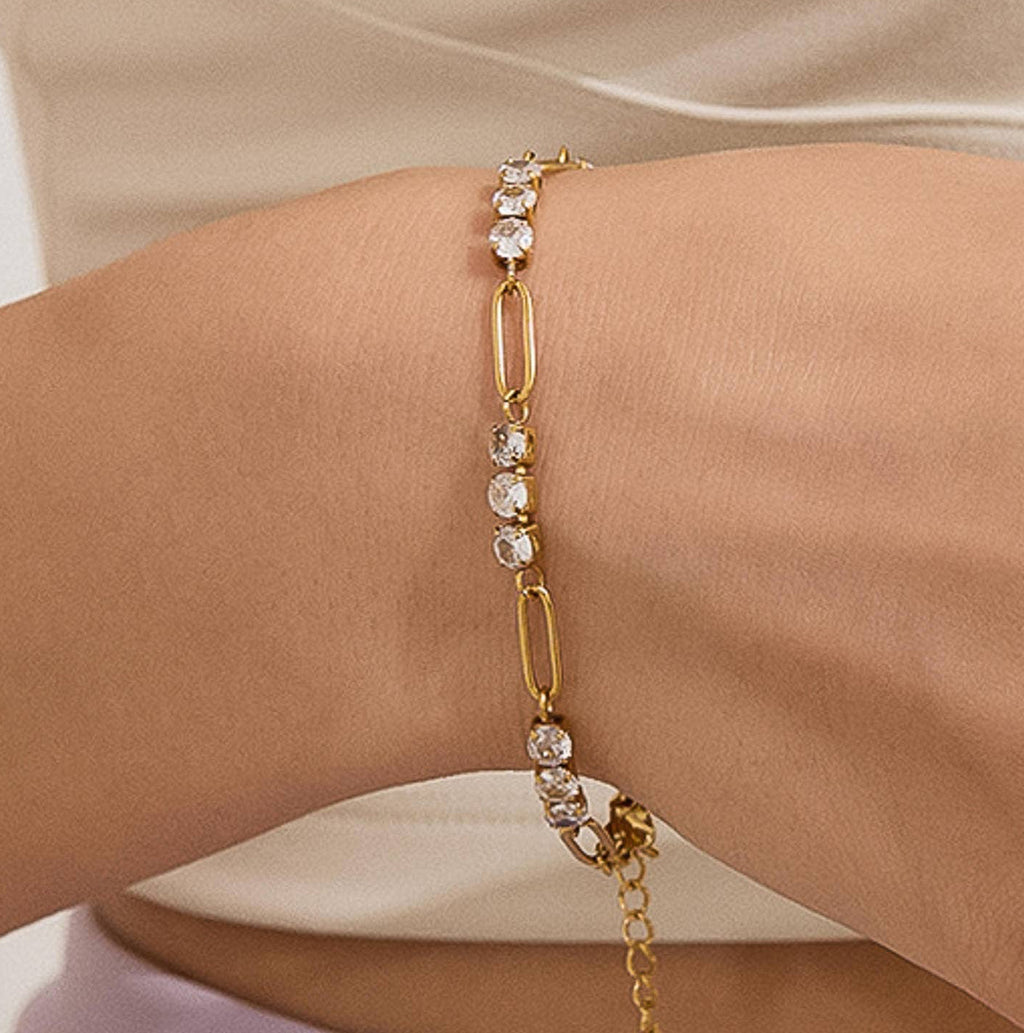Rhinestone Chain Bracelet: S125