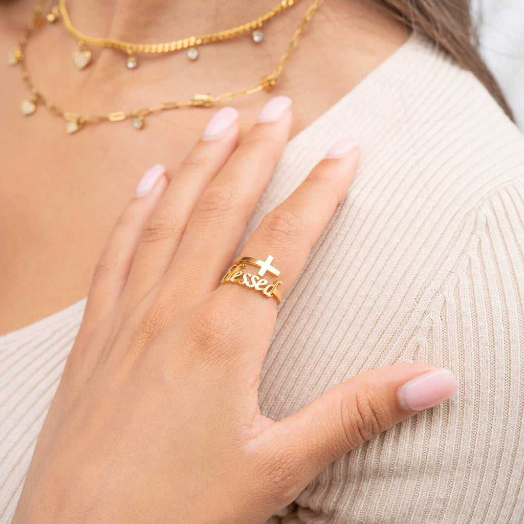 "Blessed" Adjustable Ring - A87