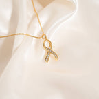 Breast Cancer Awareness Crystal Stone Ribbon Charm - C167