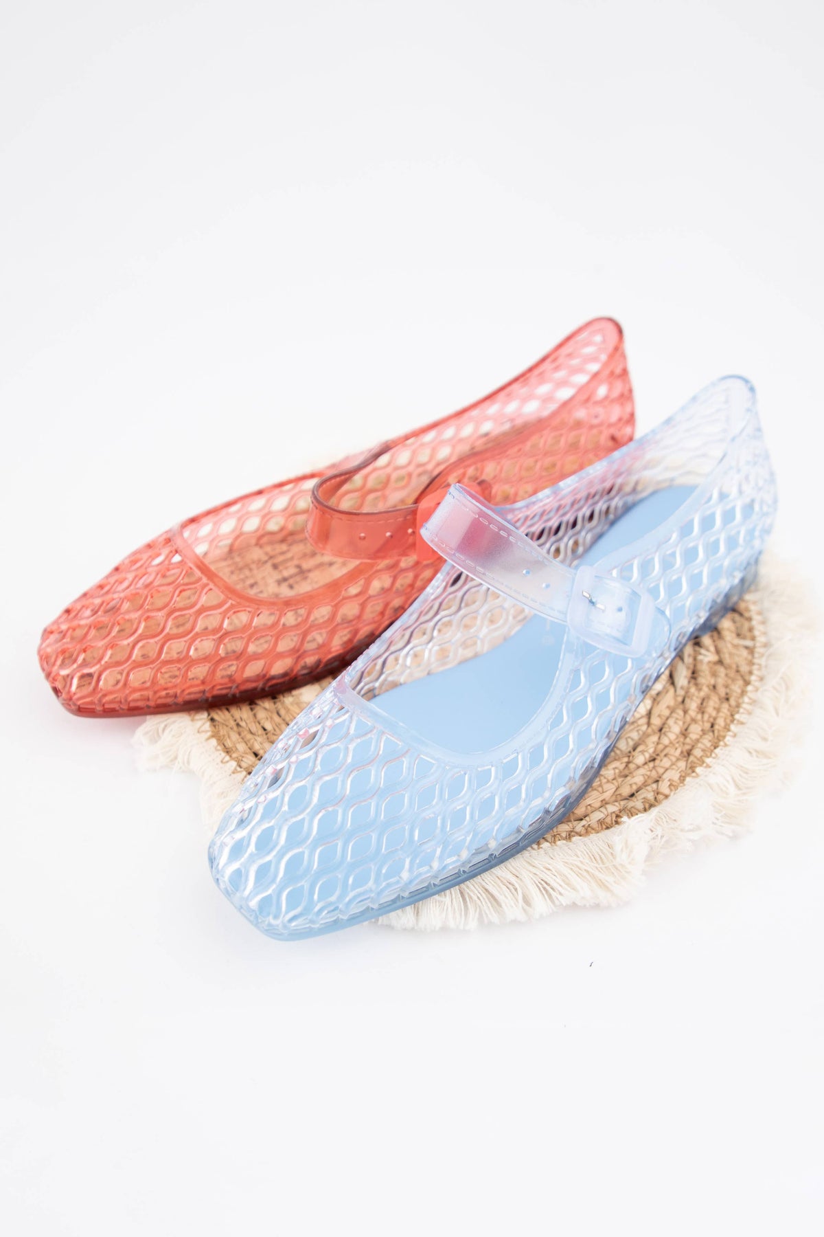 LISA Woven Jelly Mary Jane Flats: CAMEL
