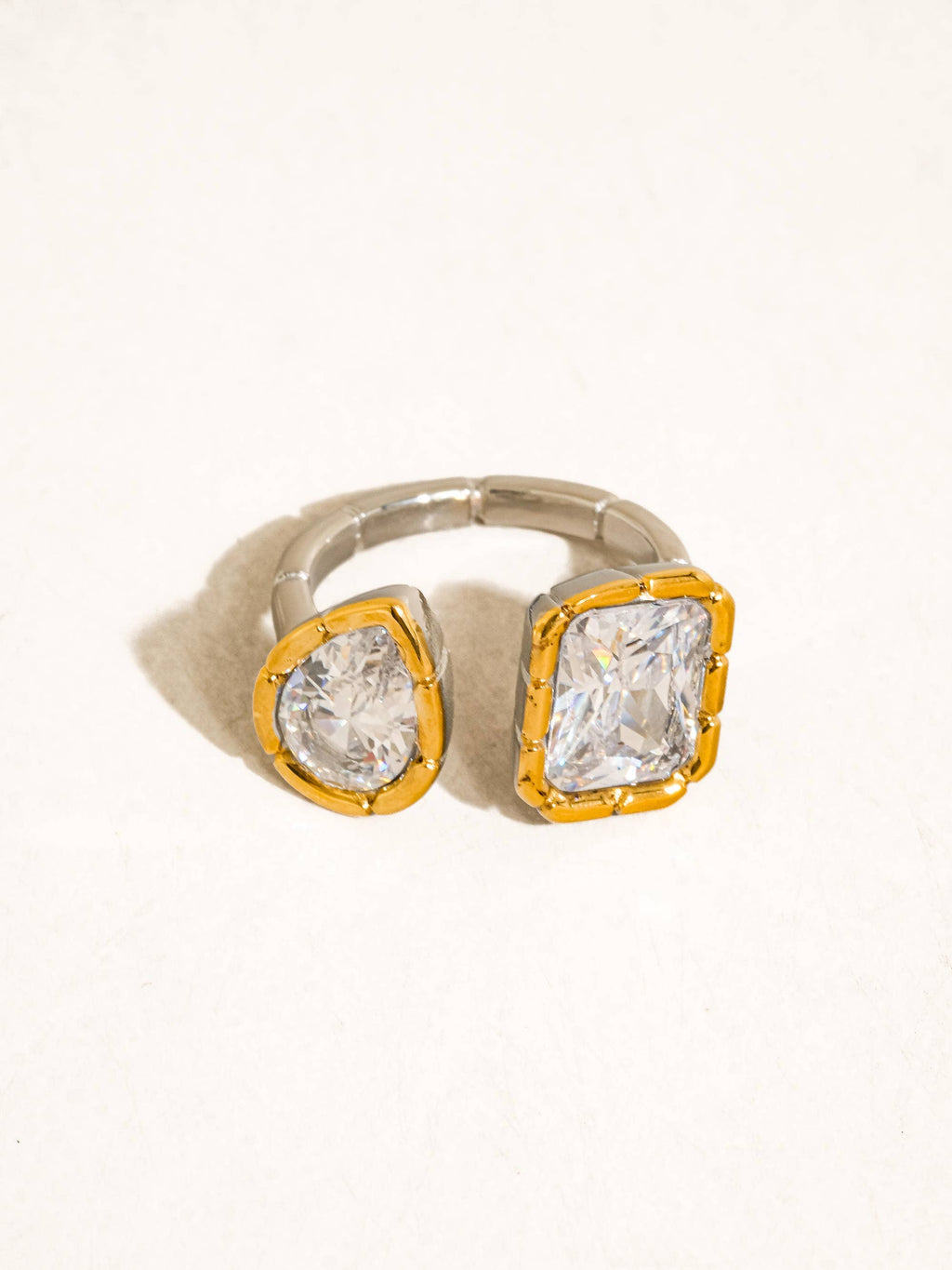Golden Geometrical Adjustable Ring - A119