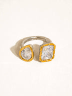 Golden Geometrical Adjustable Ring - A119