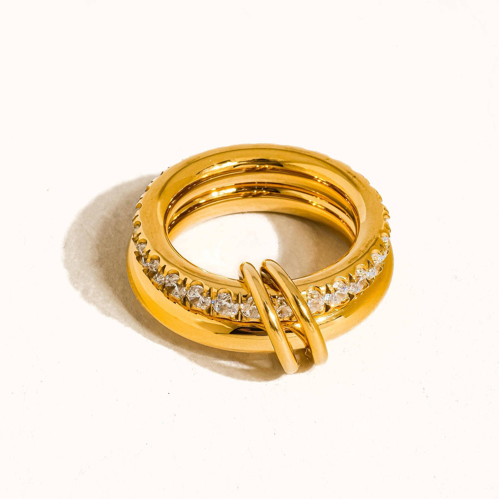 CZ Double Hoop Stack Ring - A85