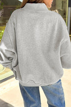 Halloween Slogan Print Mock Neck Reversible Sweatshirt