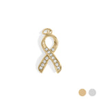 Breast Cancer Awareness Crystal Stone Ribbon Charm - C167