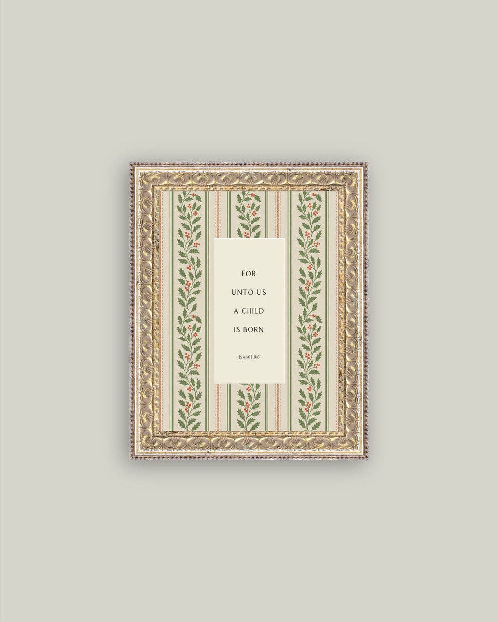 A Child is Born Framed Antique Art: 5x7