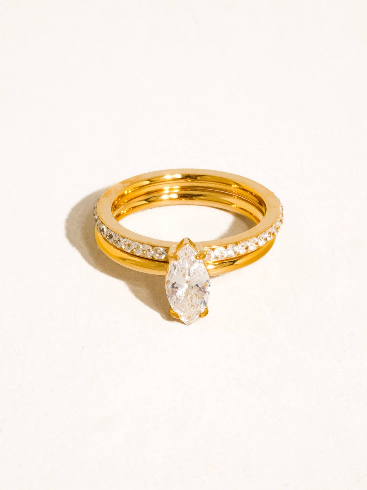 Golden Glimmer Stack Ring - A135