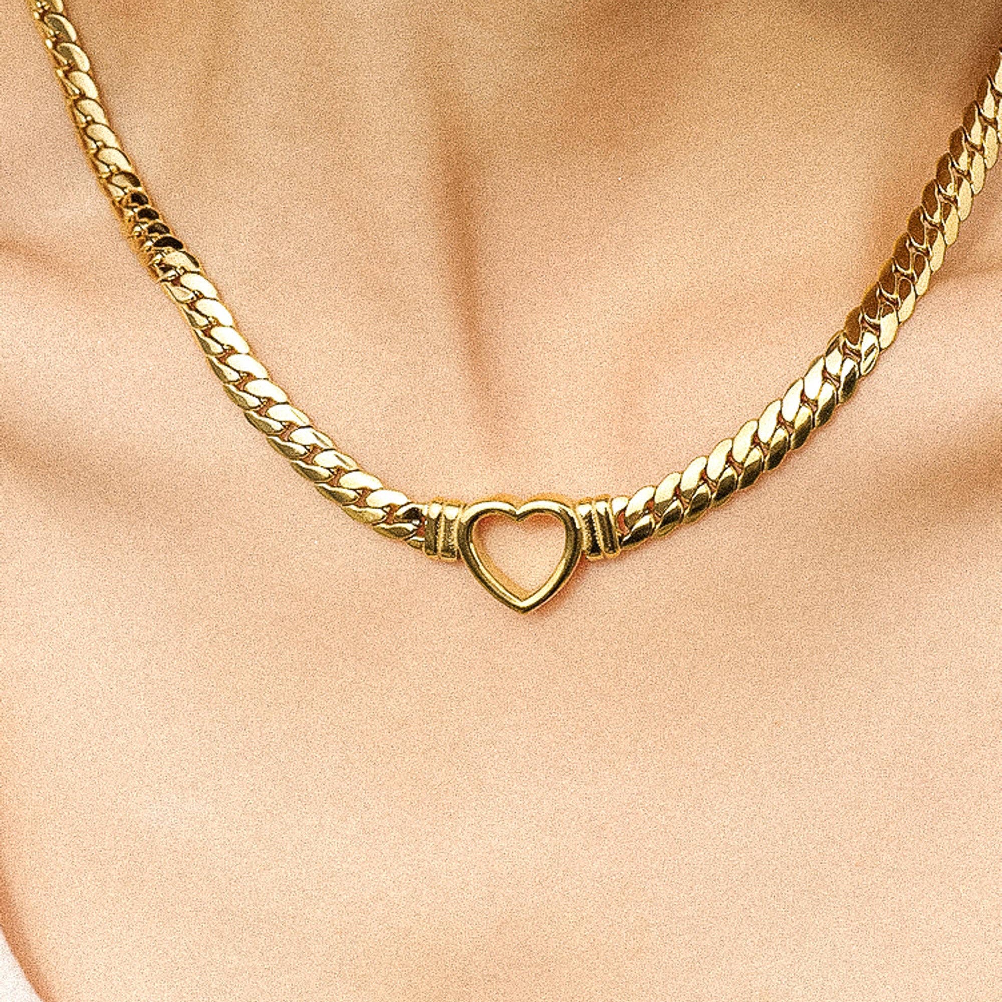 Honey Heart Chunky Chain Necklace - N49
