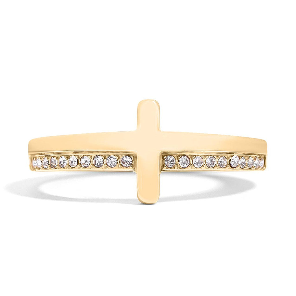 Engraved Bible Verse CZ Cross Ring: A117