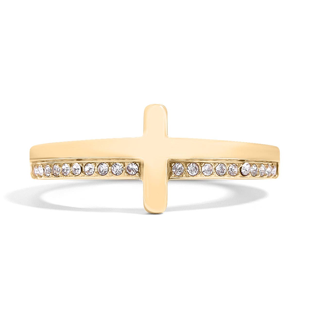 Engraved Bible Verse CZ Cross Ring: A117