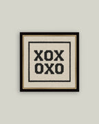 Cross Stitch XOXO Framed Antique Print: 5x5