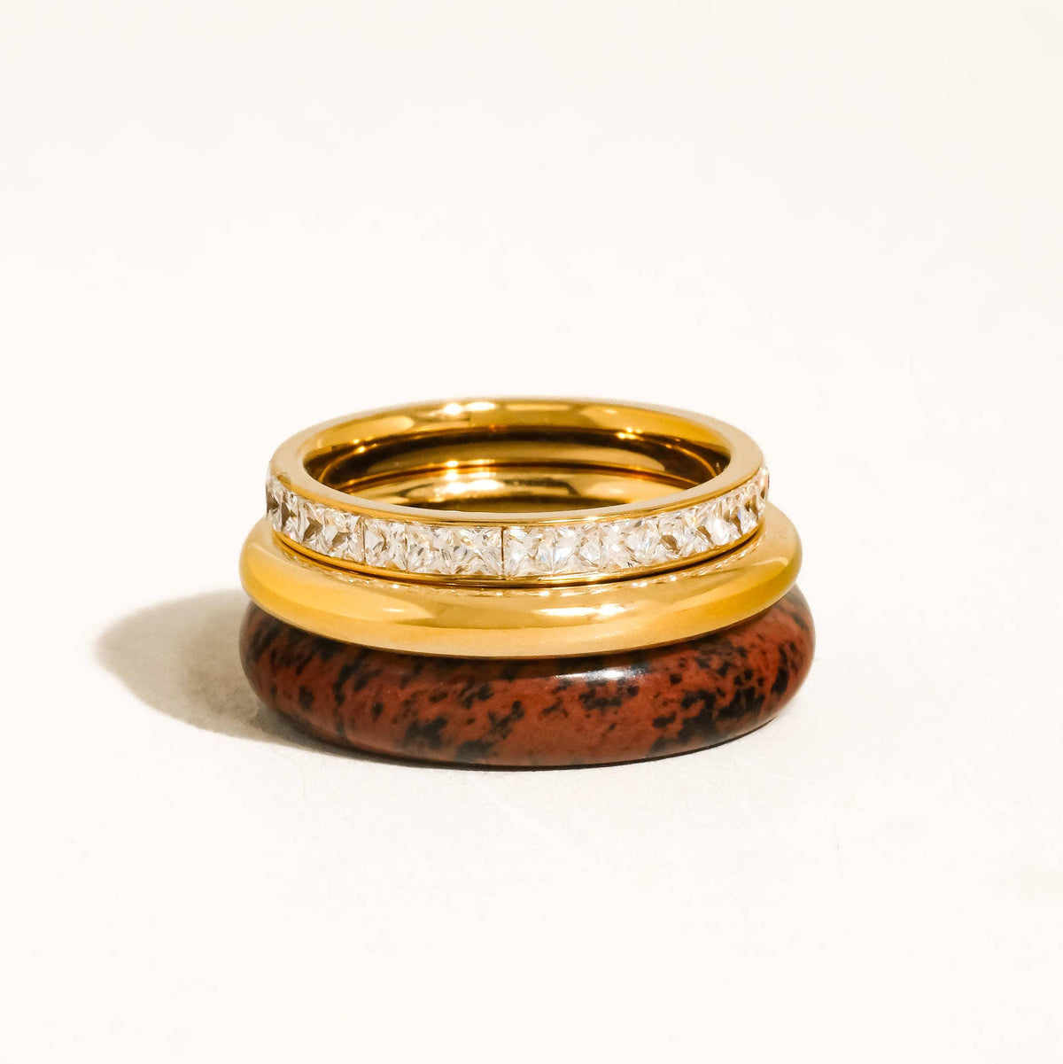 Jasper Stone Mixed Set Ring - A127