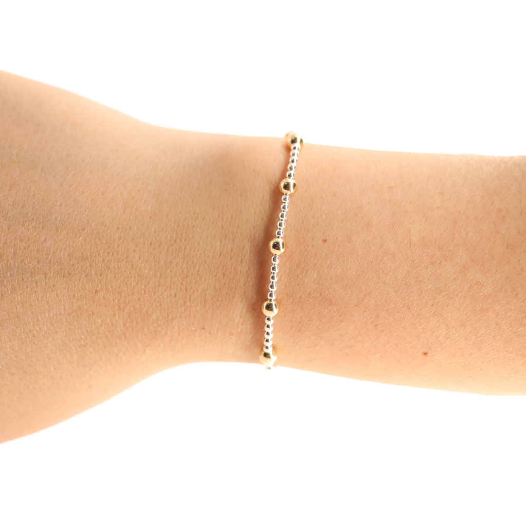 June Bracelet in Silver with Gold: Standard 6.75 inch