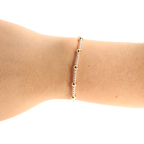 June Bracelet in Silver with Gold: Standard 6.75 inch
