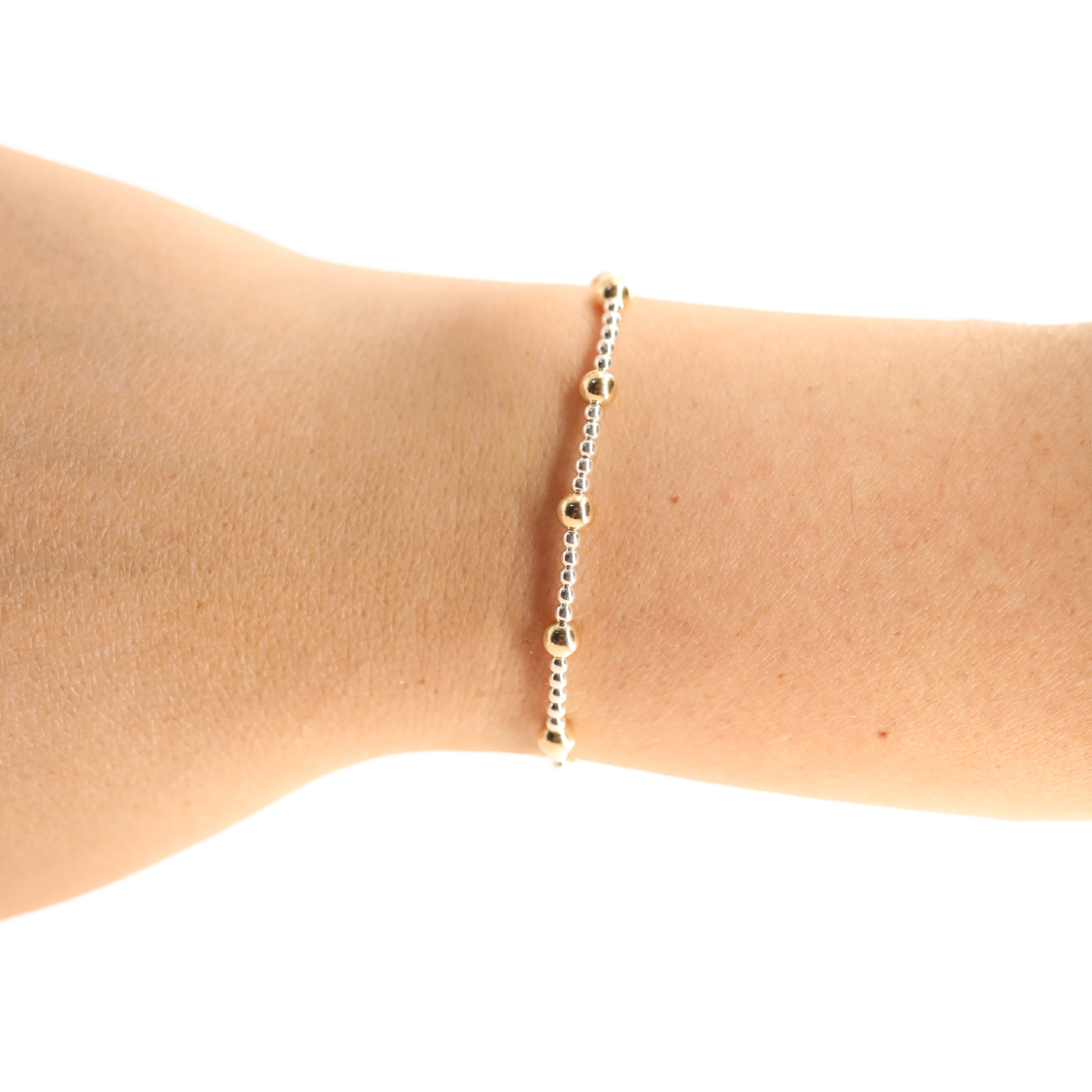 June Bracelet in Silver with Gold: Standard 6.75 inch