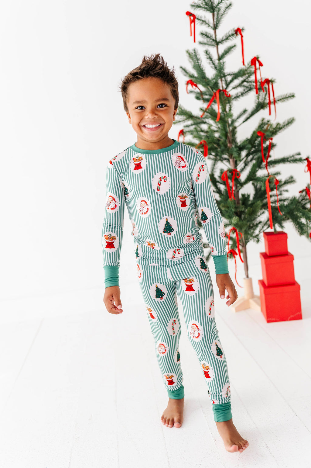 Christmas Classic Stripe Kids Pajamas