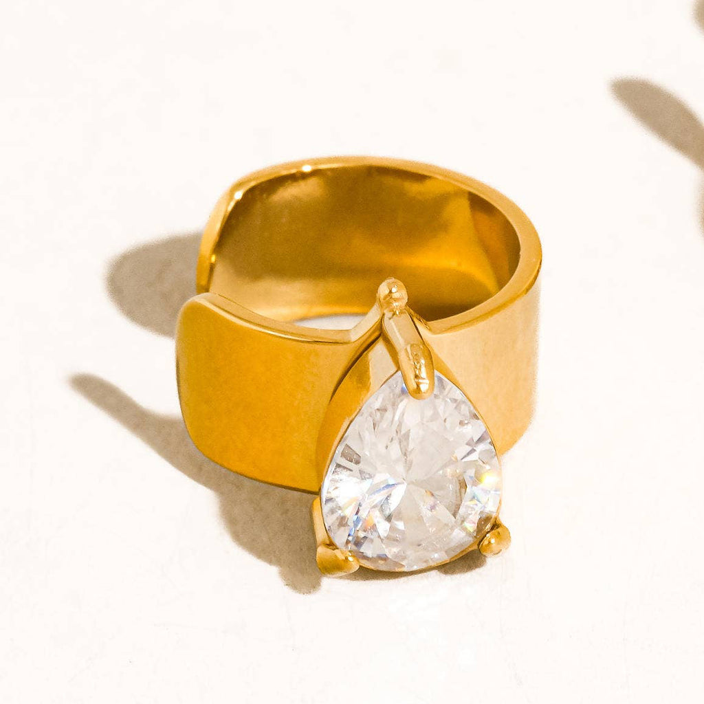 Diamond Teardrop Cuff Earring - E96