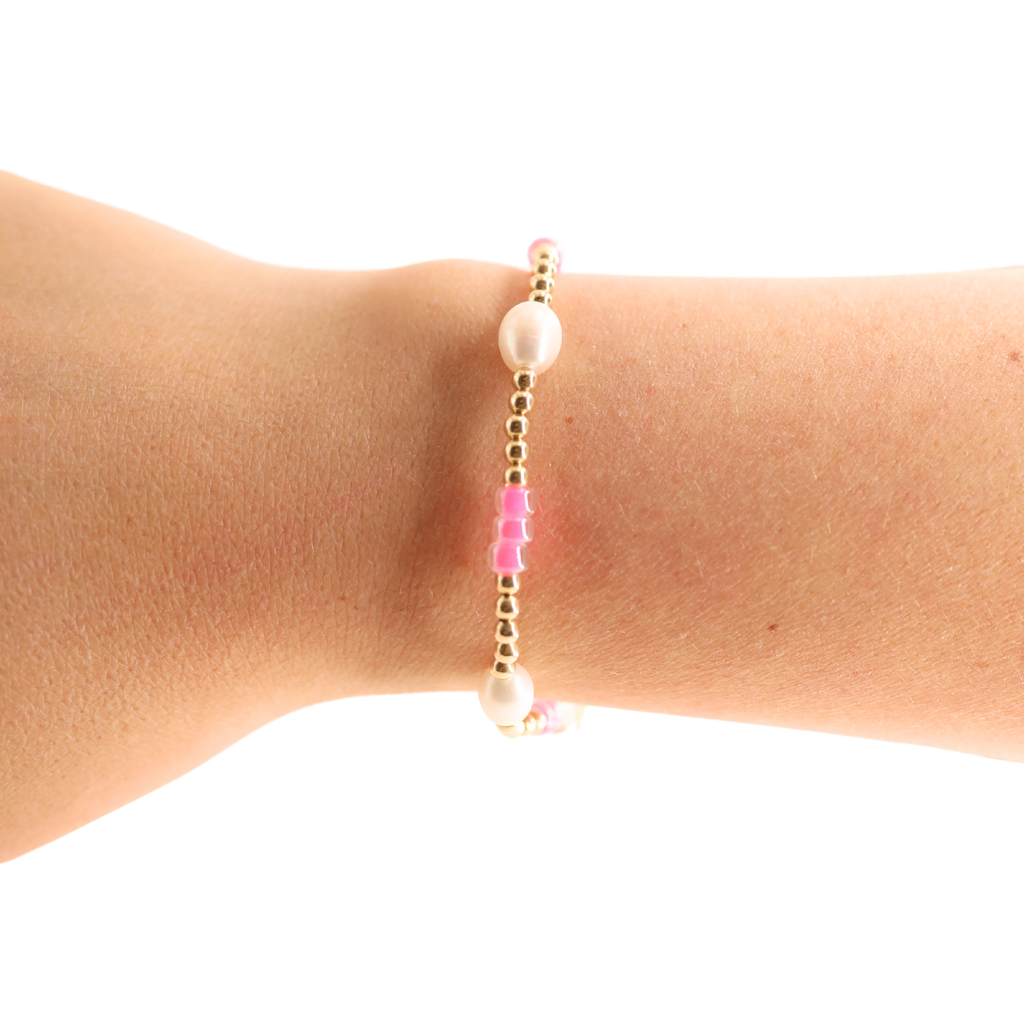 Hot Pink Pearl Poppi Bracelet - S80