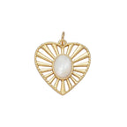 Sunburst Pearl Heart Charm - C121