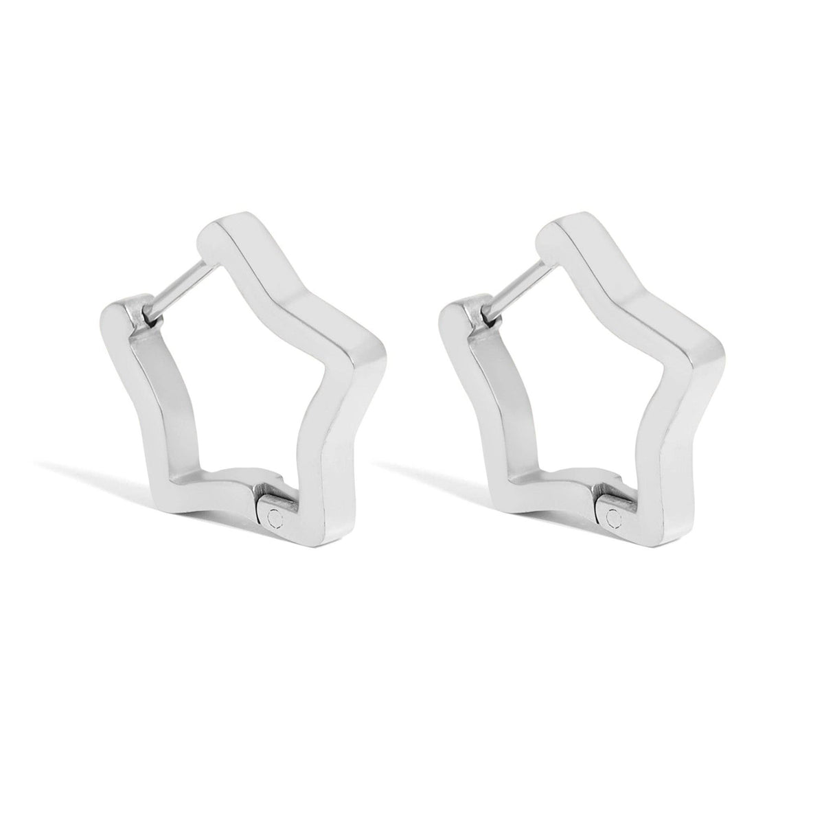 Silver Star Earrings - E116