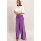 Wide Leg Mineral Wash Pants: BLACK