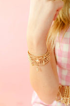 Mini Cross Charm Bracelet on Gold - S174