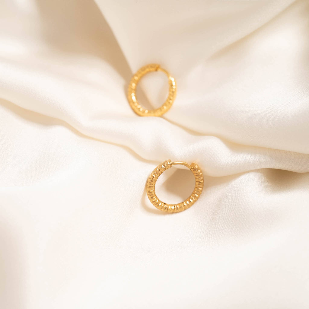 Radiant Texture Huggies Hoop Earrings - E18