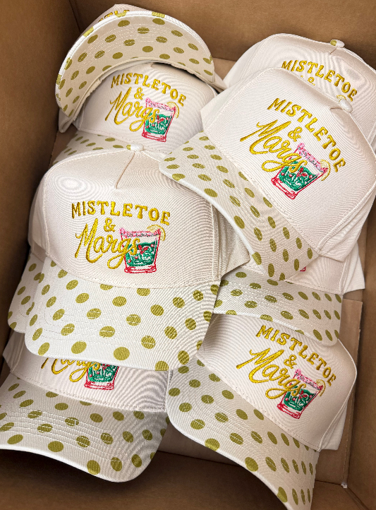Mistletoe & Margs - Chartreuse Polka Dot Trucker Hat