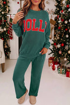 MERRY Christmas Graphic Corded Pants Set