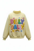 DILLYDALLY | Graphic Reversible Sweatshirt: Butter yellow