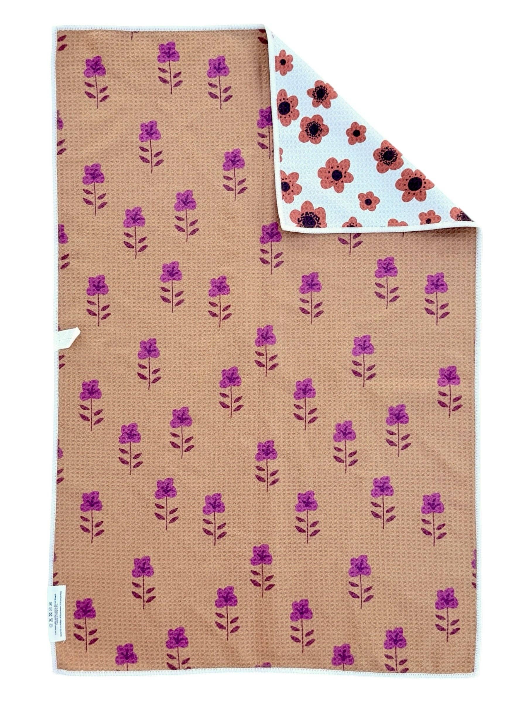 Amber Fields: Reversible Hand Towel: Cream/Brown / 19x29in