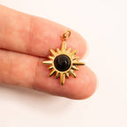 Black Stone Sun Charm - C149
